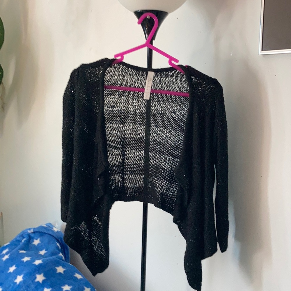 Cherokee size XL knitted black cardigan with sparkles